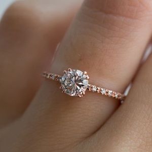 Rose Gold Rhinestone Ring